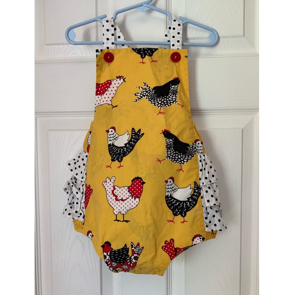 ♥️SOLD❤️ Eleanor Rose 3T Chicken Bubble romper